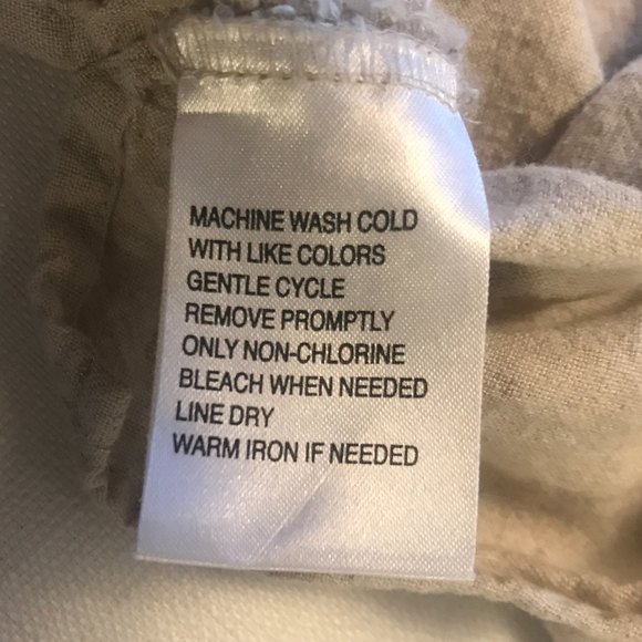 Sag Harbor Women's Large Beige Button Pocket Front Shirt Linen Blend Top - Picture 10 of 12